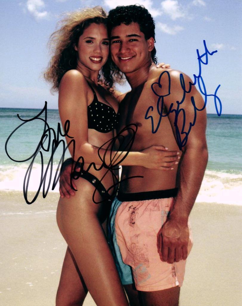 Mario Lopez Elizabeth Berkley Signed 8x10 Picture Autographed Photo Poster painting with COA