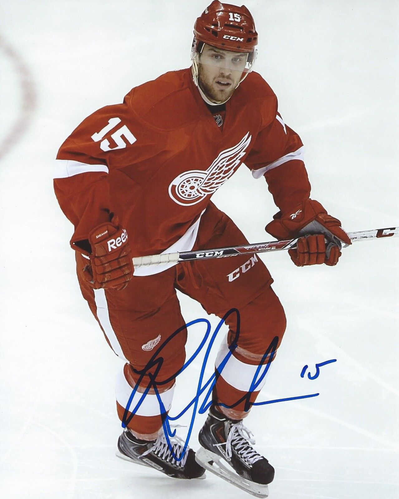 Riley Sheahan Signed 8x10 Photo Poster painting Detroit Red Wings Autographed COA