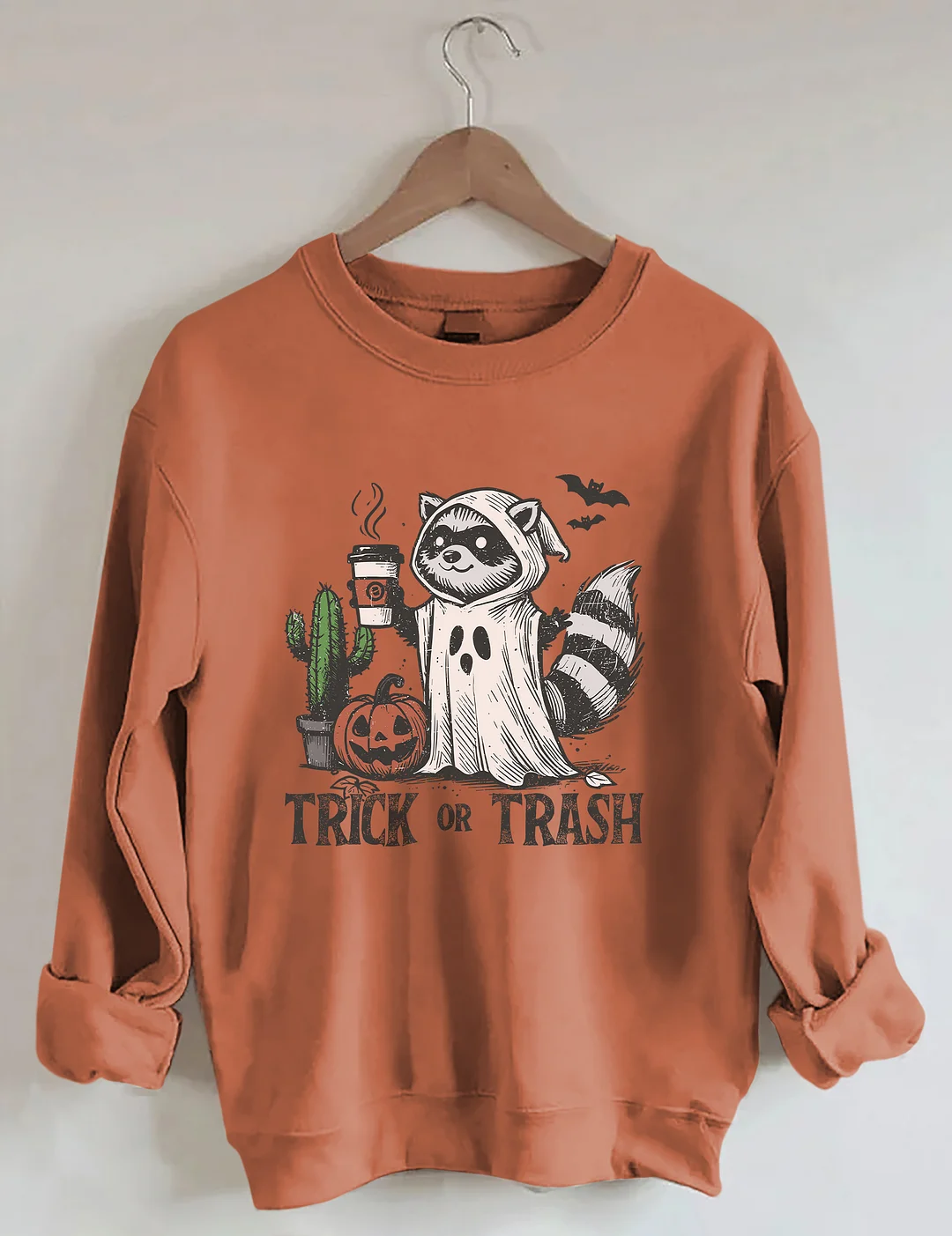 Trick Or Trash Raccoon Halloween Sweatshirt