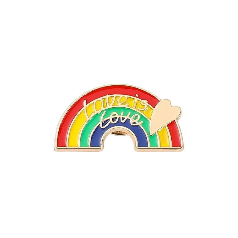 Fashion Pin Rainbow Heart Shape Alloy Plating Unisex Brooches