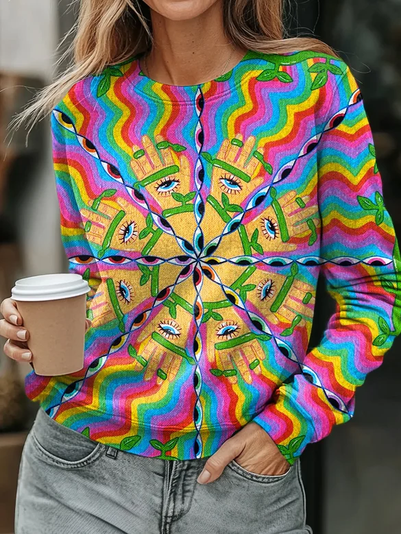 Hippie Art Print Casual  Sweatshirt