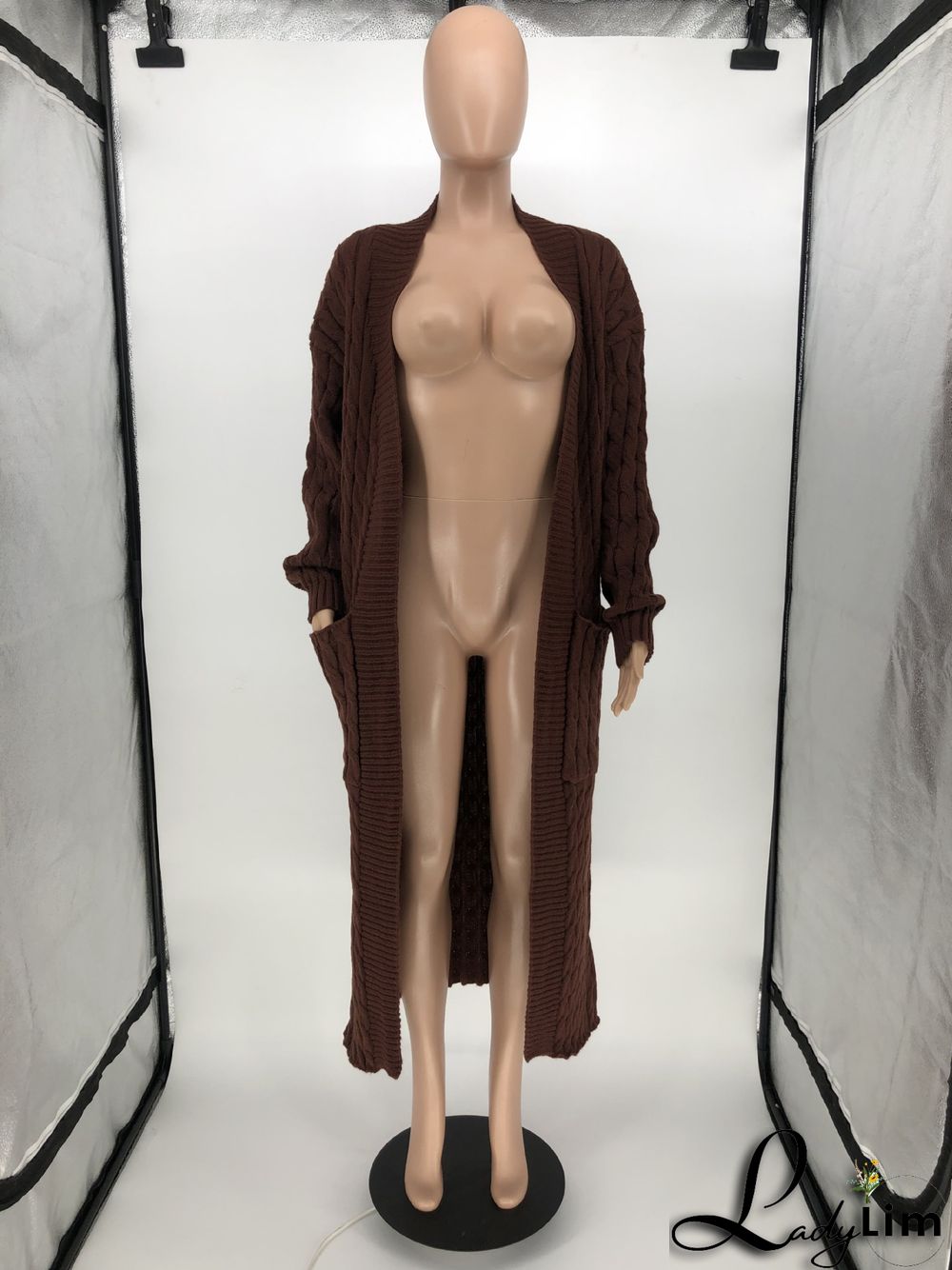 Women Winter Long Sleeve Plush Long Sweater Jacket