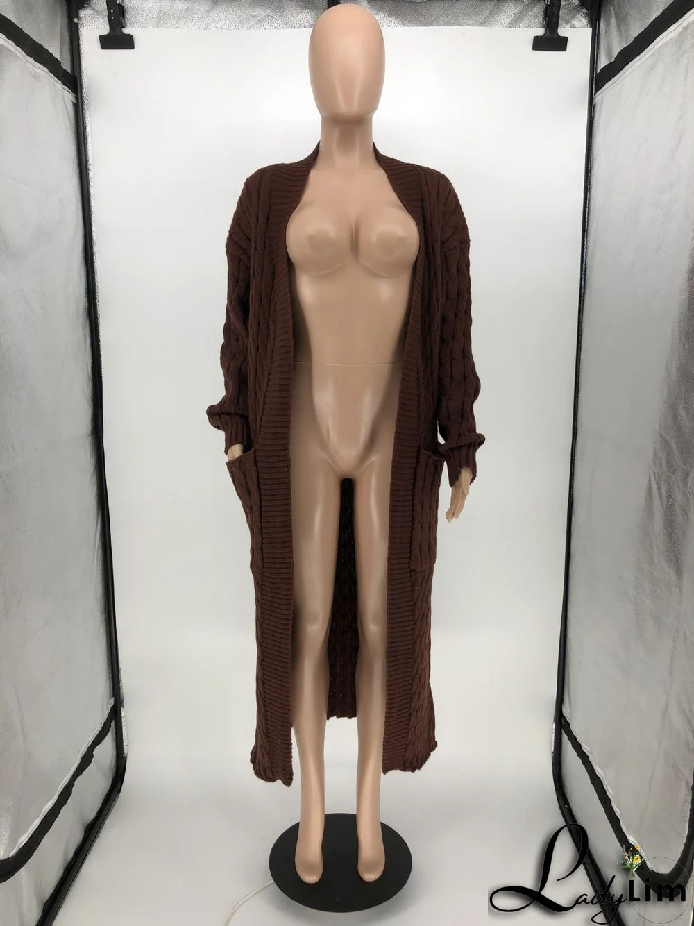 Women Winter Long Sleeve Plush Long Sweater Jacket