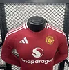 2024-2025 Long Sleeve Player Version Manchester United Home Football Shirt 1:1 Thai Quality