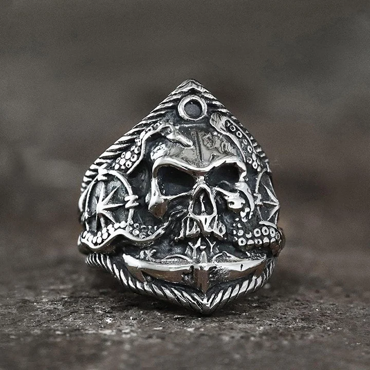 Octopus Stainless Steel Skull Ring