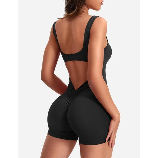 Backless V-line Jumpsuit shorts version