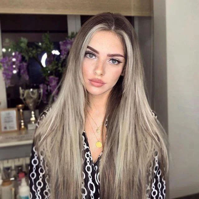 Zaesvini Hair® | 2022 Long Straight Mixed Gray Wig Zaesvini