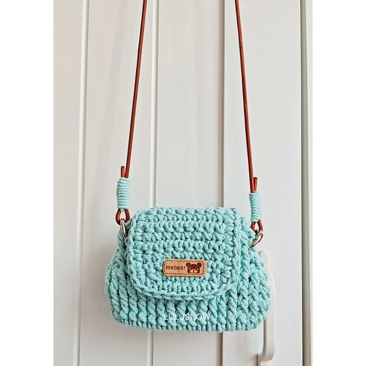 Lulusnow Handmade Green Minimalist Lifestyle Crochet Crossbody MINIBag