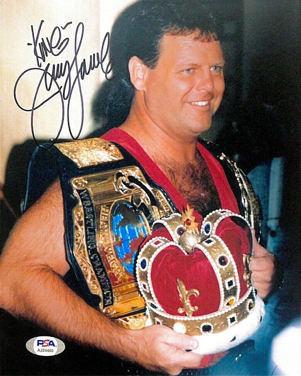 WWE JERRY THE KING LAWLER HAND SIGNED AUTOGRAPHED 8X10 Photo Poster painting WITH PSA DNA COA 5