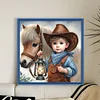 Boy And Pony-11CT Stamped Cross Stitch 40*40cm/15.75*15.75in