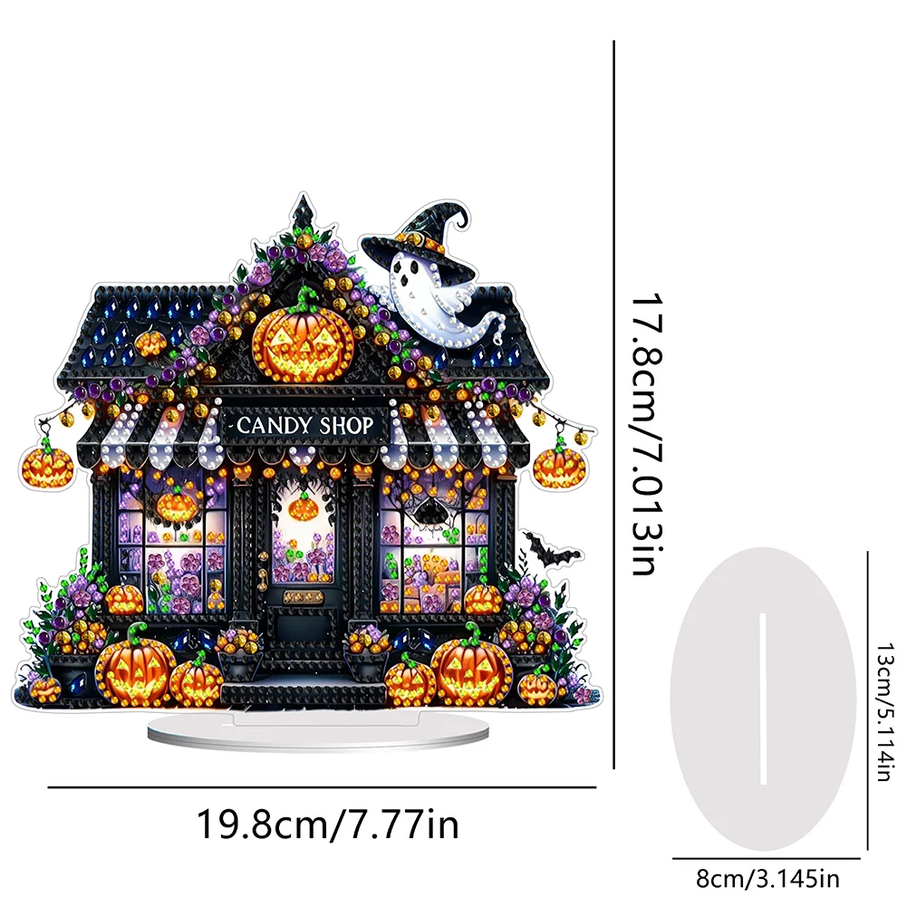 DIY Halloween Haunted Acrylic Diamond Painting Desktop Ornaments Bedroom Table Decor