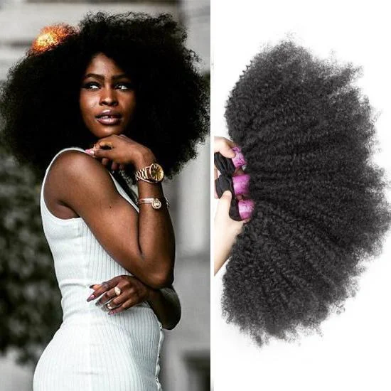 Yvonne 4A 4B Afro Kinky Curly 1 Bundle Brazilian Virgin Human Hair Weave
