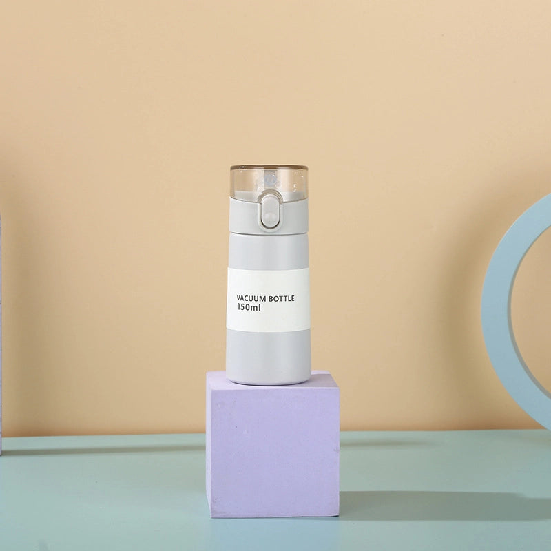 Straw Mini Pocket Cup 304 Stainless Steel Children’s Thermos Cup Cute Portable Straight Body Bounce Cover Water Cup