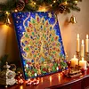 DIY Special Shape Diamond Painting Pearl Art With Inner Frame Kit 25x25cm(Light-up Christmas Peacock)