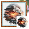 Silhouette Lion-11CT Stamped Cross Stitch 50*50cm/19.69*19.69in