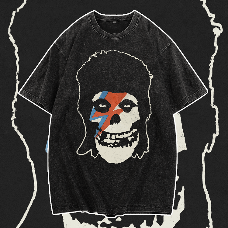 Davidhawaii100% Cotton Casual Attractive Rock Abstract Skull Street T-Shirt - 100% Cotton