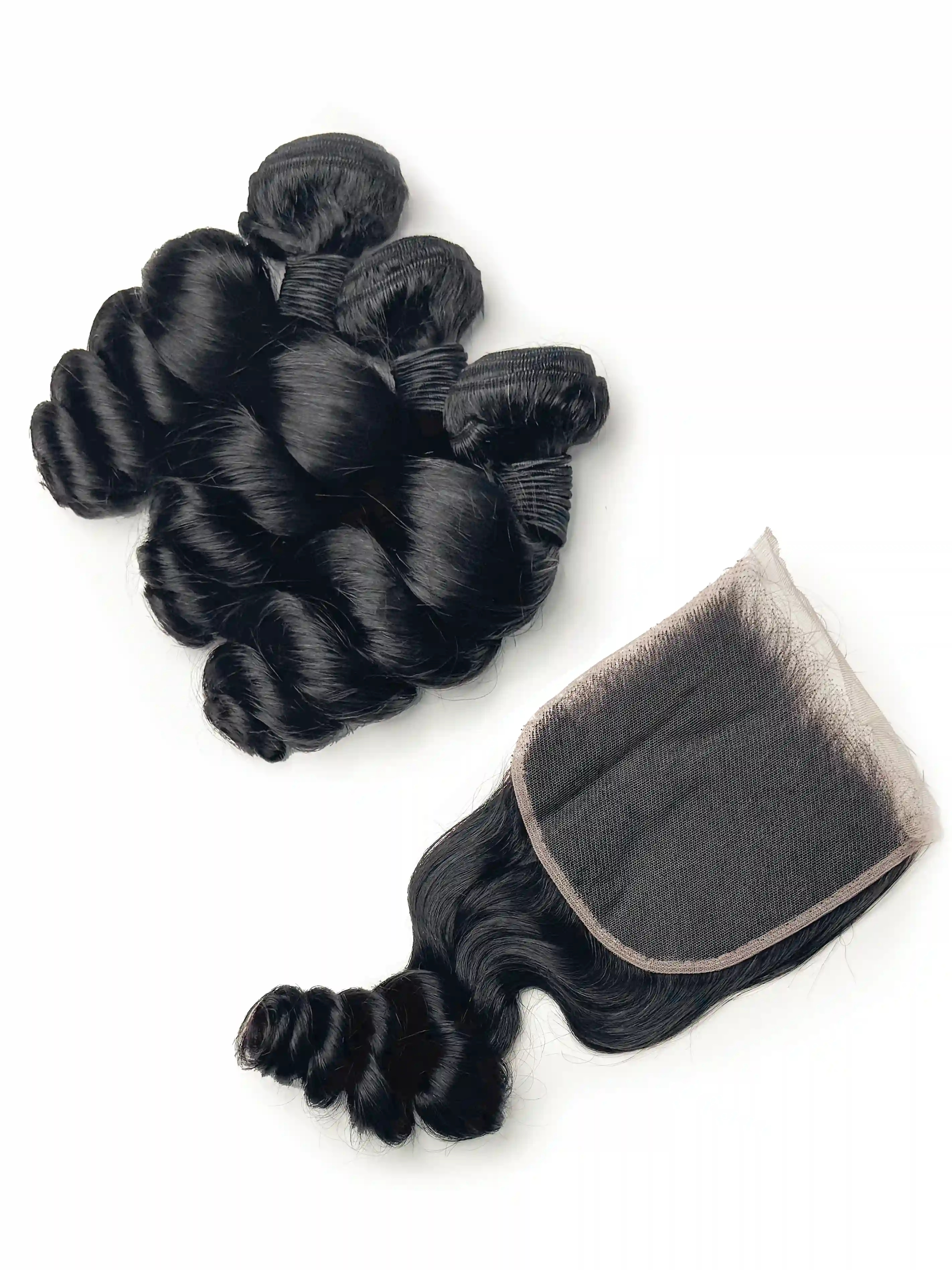 Loose Wave 3PCS Bundles & 1PC 5x5 Lace Closure | Transparent & HD Lace | 100% Human Hair | Top Virgin Hair