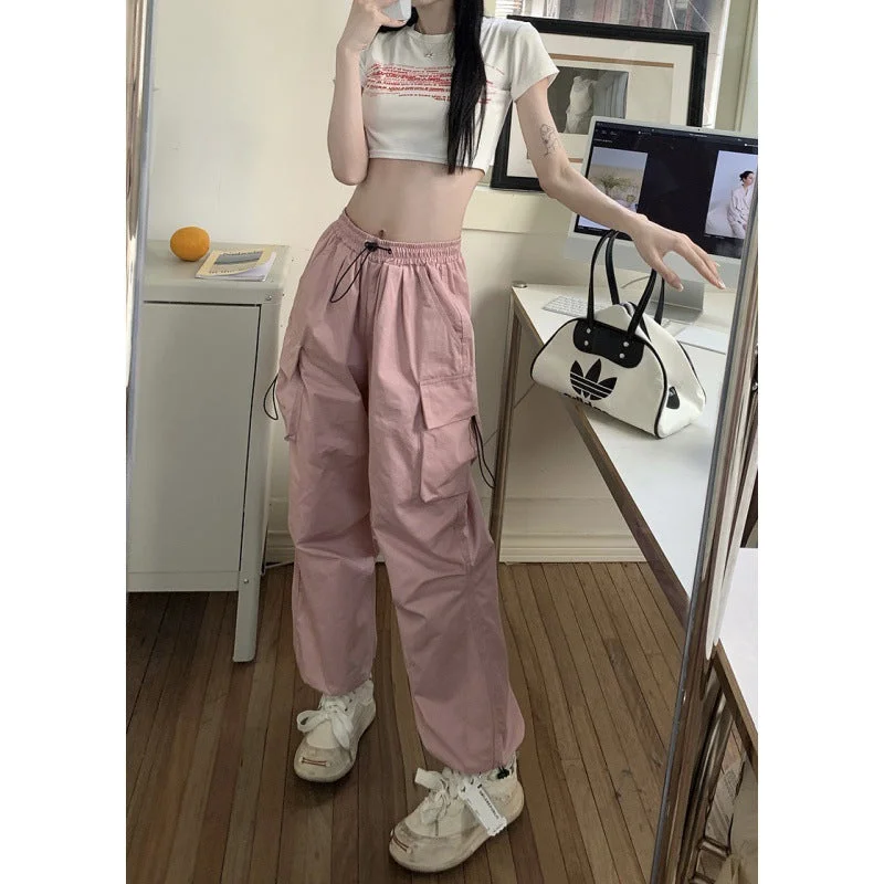 Uveng American Retro Casual Summer Straight Draping Pants