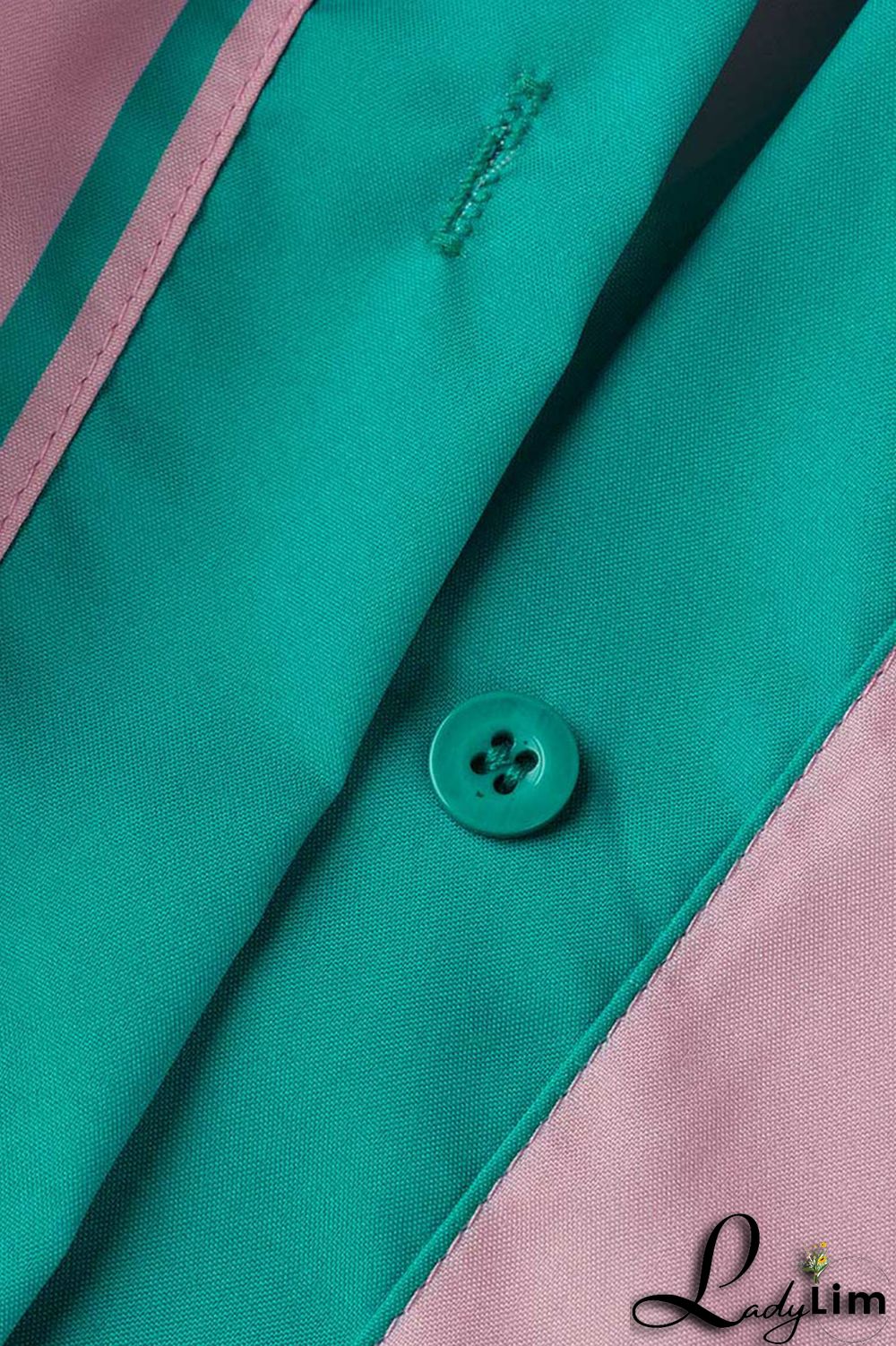 Pink Fashion Striped Print With Belt Turndown Collar Shirt Dress