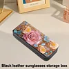 PU 5D Diamond Painting Sunglasses Storage Box Art Crafts Glasses Case (Rose)