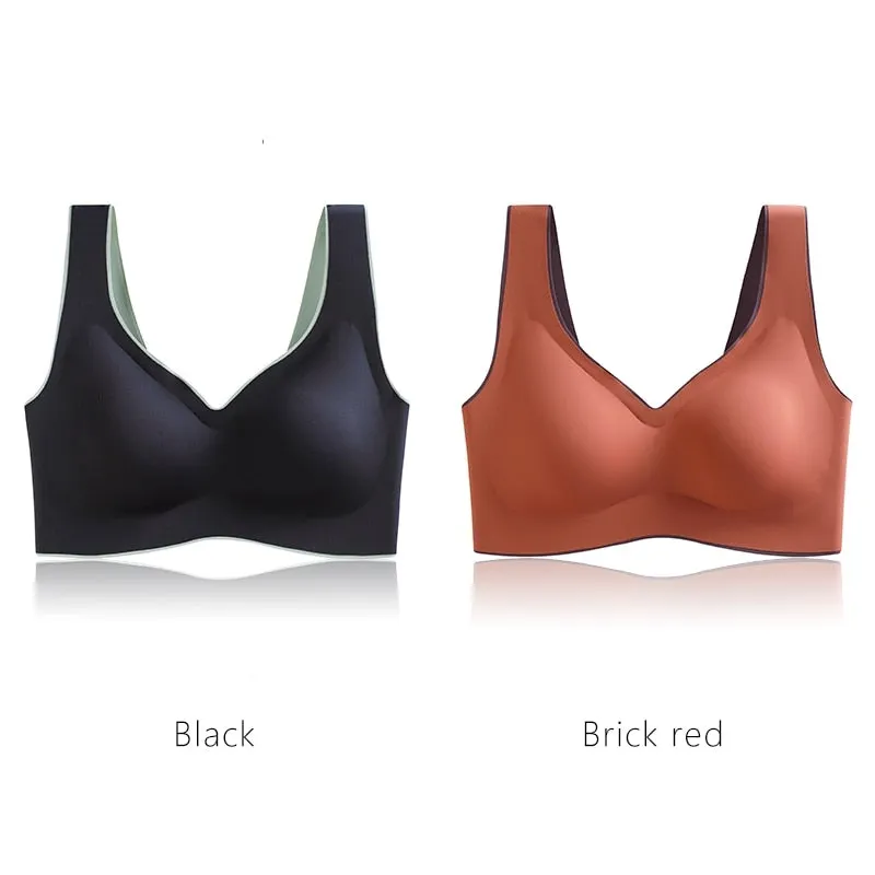 Seamless Bra Push Up 2 Pcs/Set Wire Free Bra Brassiere Top One-Piece Intimate Underwear Women's Intimates Underwear & Sleepwears