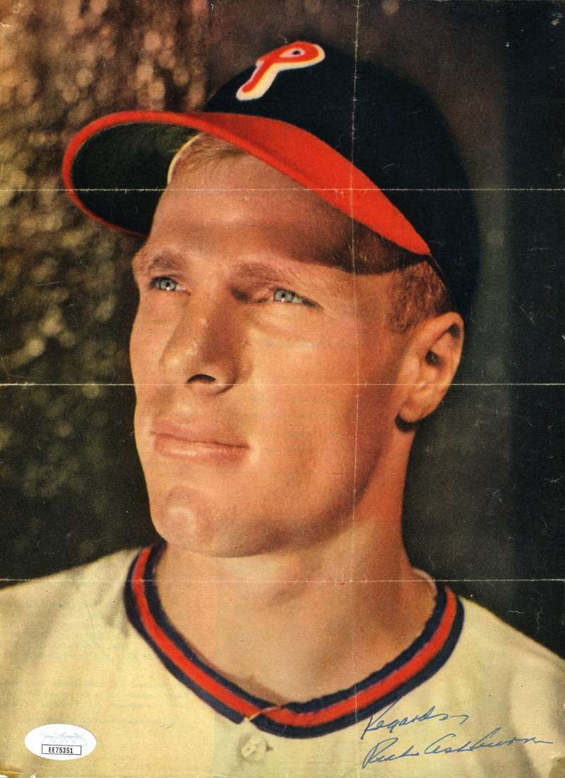 Richie Ashburn Jsa Coa Autograph 8x10 Photo Poster painting Hand Signed Authentic