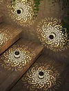 Solar Mandalas Lights Outdoor Waterproof Outdoor Solar Lights for House Back Porch Decor Warm White for Garden Post Patio Backyard Yard Decor