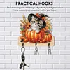 (US Only)Halloween Pumpkin Cat Wood 2D/Flat DIY Diamond Painting Hooks Home Decor Craft