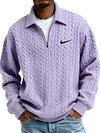 Men's Fashionable Cable Knit Textured Half-Zip Sweatshirt
