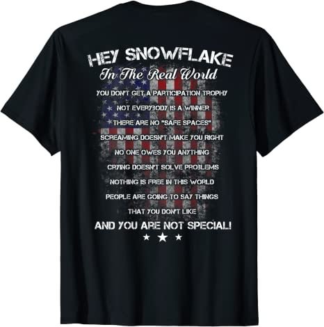 Hey Snowflake In The Real World Veteran Military T-Shirt