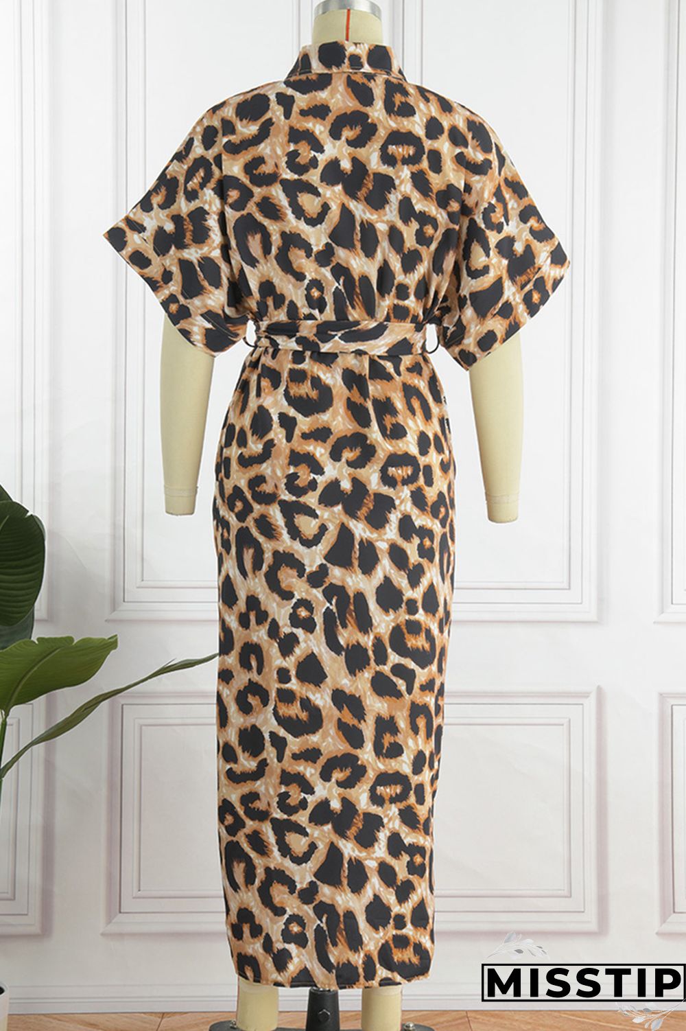 Blue Fashion Casual Print Patchwork Turndown Collar Shirt Dress