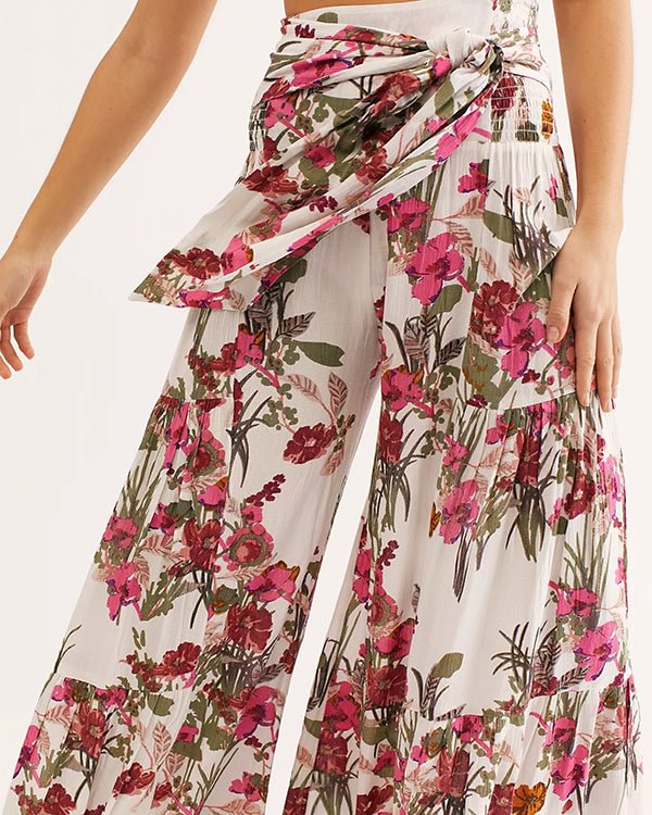 Loose Printed Casual Wide Leg Pants