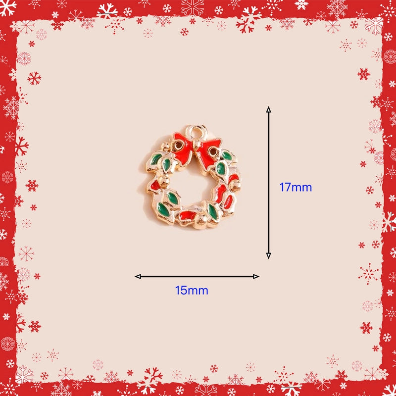 10 PCS/Package 13 * 20mm 15 * 22mm 17*24mm Alloy Rhinestones Bell Snowman Elk Pendant Jewelry Accessories