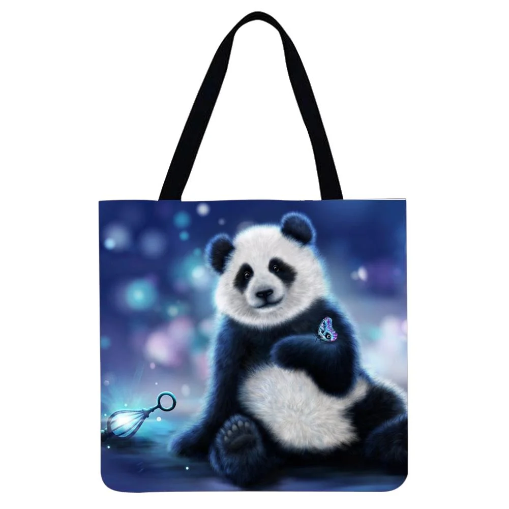 Linen Tote Bag - Panda