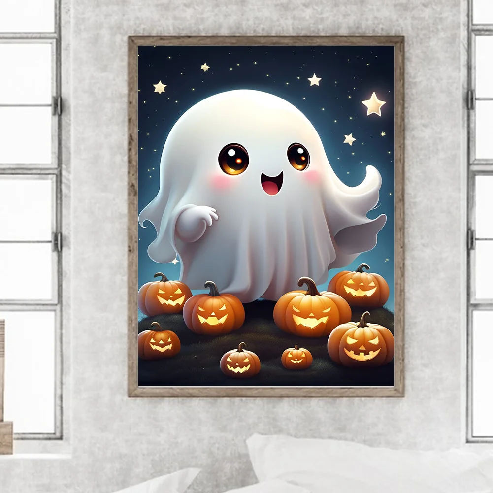 Diamond Painting - Full Round Drill - Halloween Cute Ghost(Canvas|30*40cm)