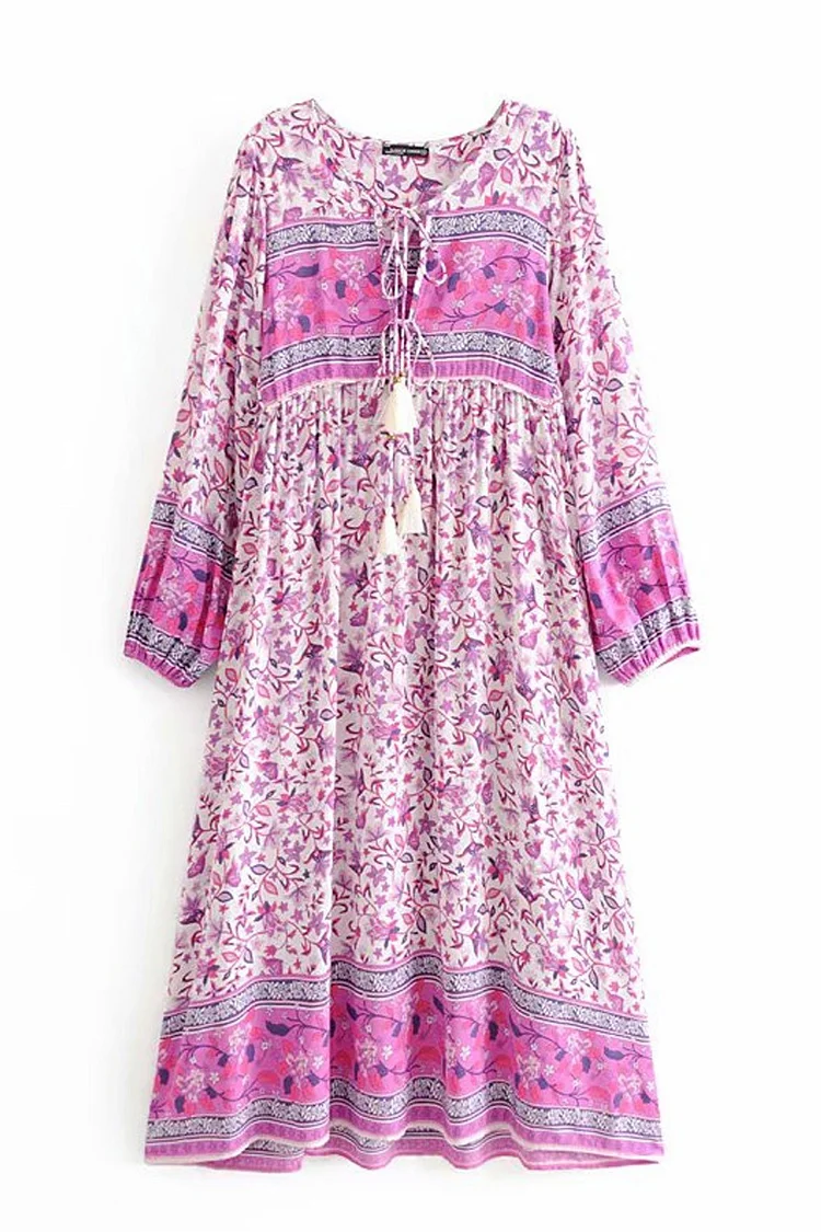 Gown Dress, Luditu Maxi Dress, Loose Dress, Vintage in Pink