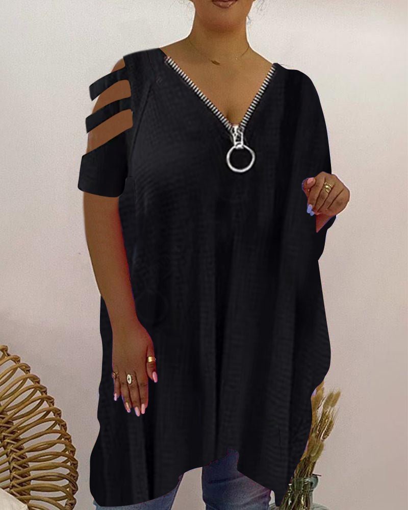 Ladies Solid Color Plus Size Top