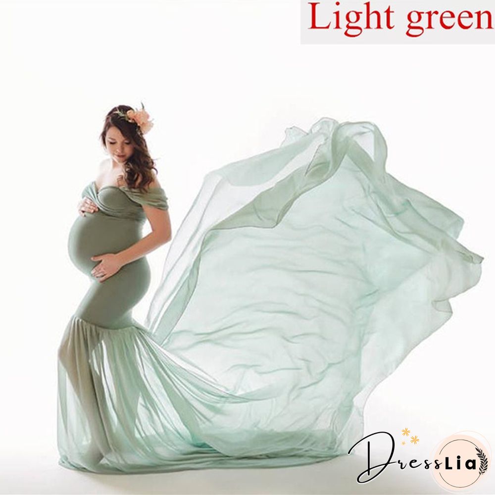 Maternity Maxi Dress-Pregnant Women Photography Off Shoulder Pregnancy Gown-For Photo