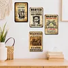 4pcs - Wanted - Vintage Metal Signs(8*12Inch) 