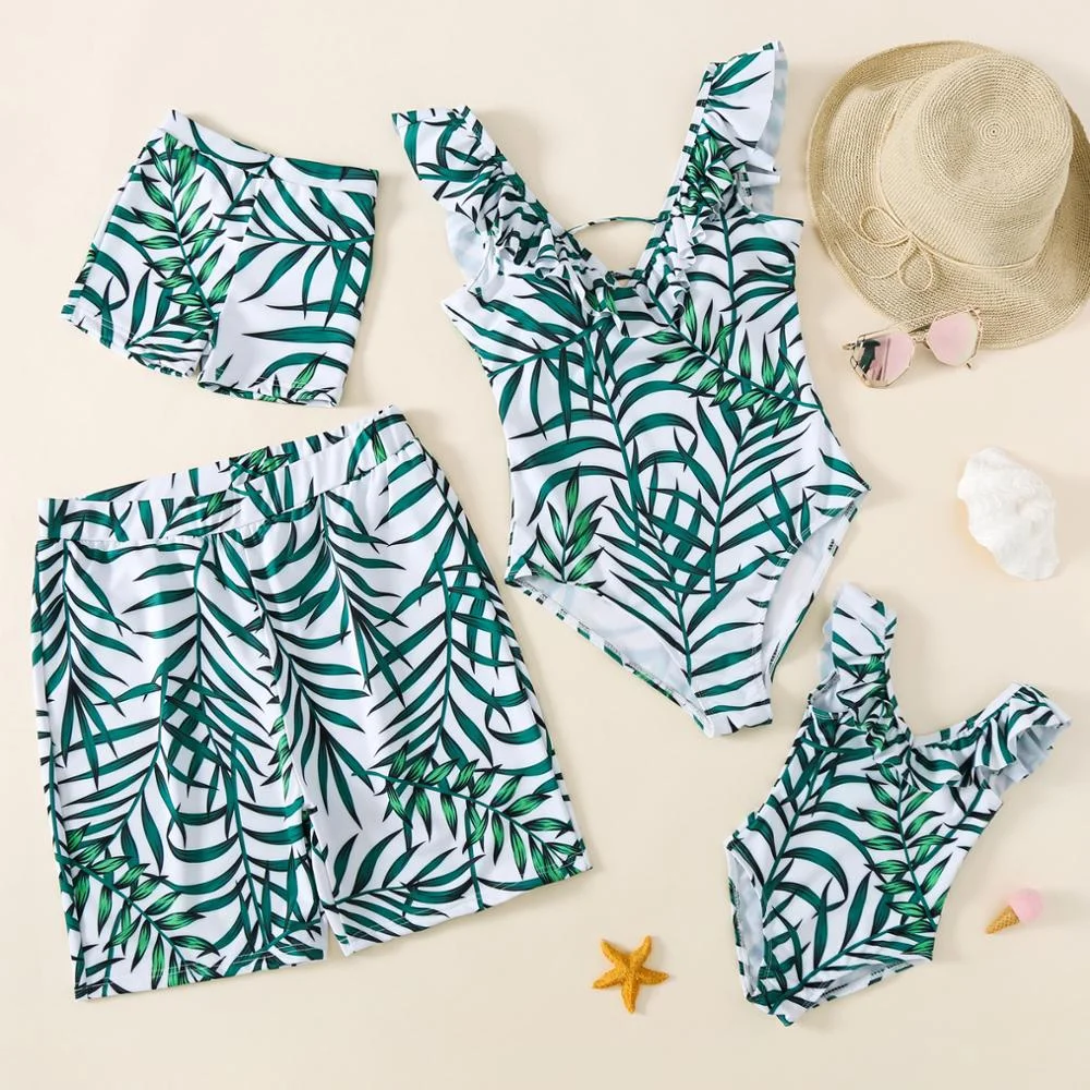 2021 Matching Family Bathing Suits Mother Girl Bikini Swimsuit For Mom and Daughter Swimsuits Female Children Baby Kid Swimwear