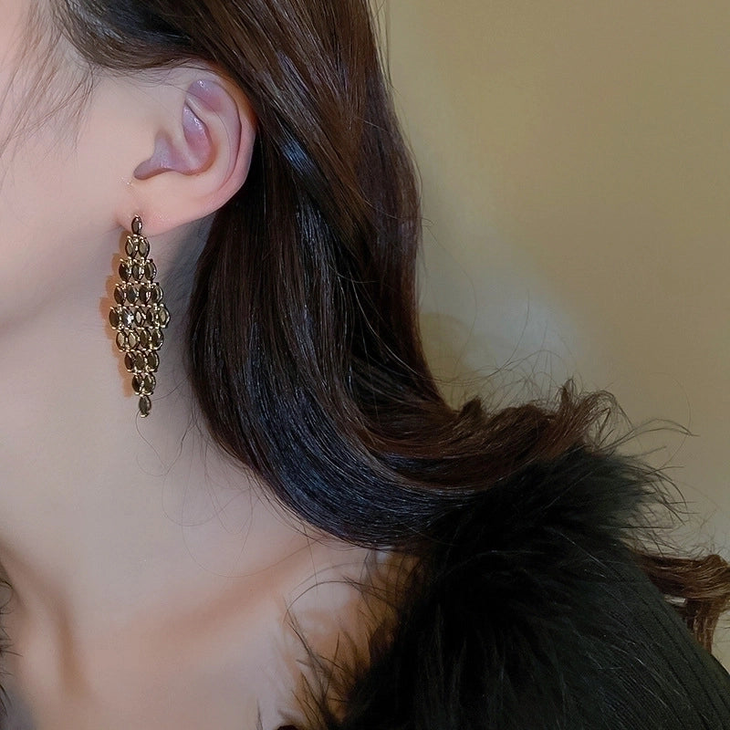 1 Pair Minimalist Butterfly Inlay Copper Zircon Drop Earrings