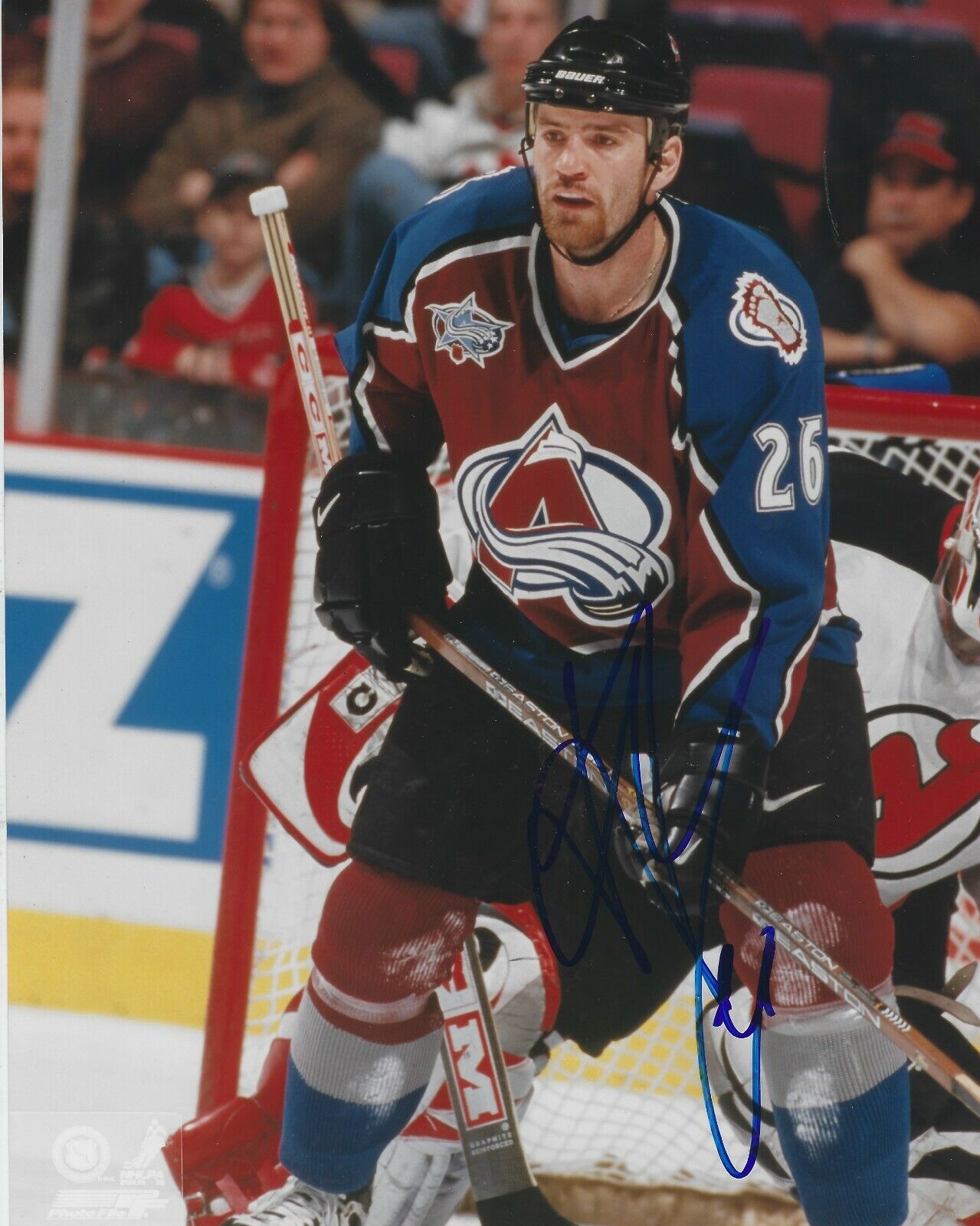 Autographed 8x10 STEPHANE YELLE Colorado Avalanche Photo Poster painting - w/COA