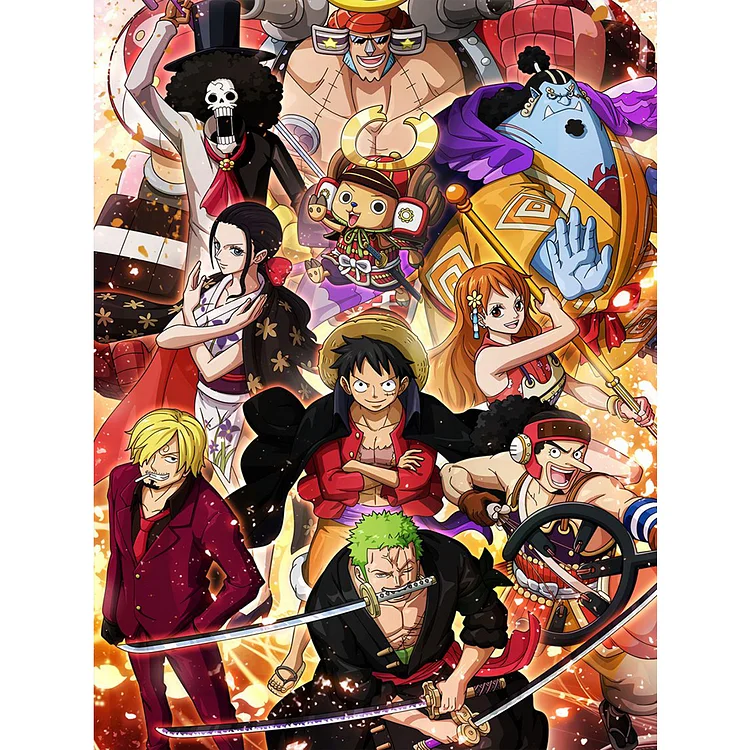 【Huacan Brand】Anime One Piece 11CT Stamped Cross Stitch 40*55CM