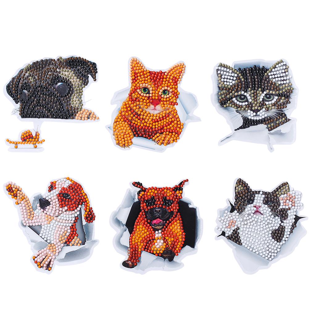 

6pcs Animals-DIY Creative Diamond Sticker, 501 Original