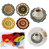 Crochet Colorful Mandala Coaster Handmade DIY Material Package with Crochet Hook
