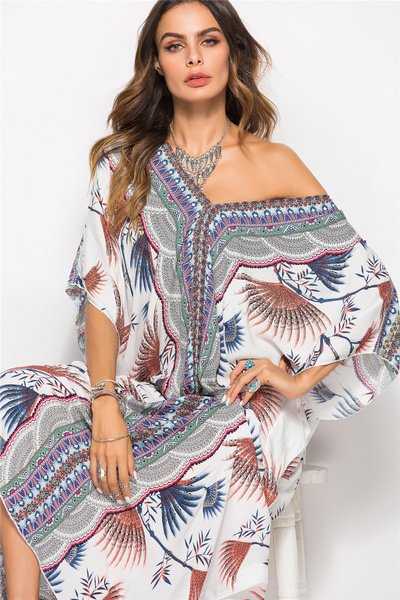 Fashion Bat-Sleeve Robe Dress - BlackFridayBuys