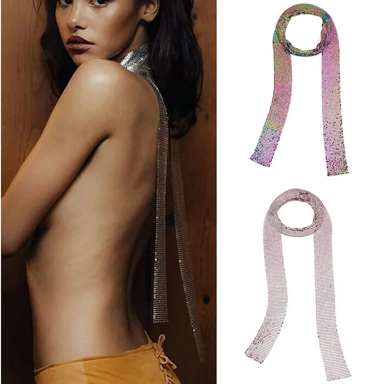 Fulaigao Fashion Necklace Metal Bib Punk Scarf Rock Gothic Collar Necklace for Women Men at Party Daily Wear Boho Hip Hop Jewelry