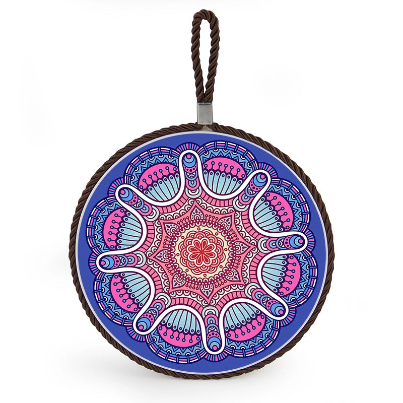 Factory Supply Thermal Transfer Printing 17cm Mandala Ceramic Heat Insulation Pot Mat Home Pot Mat European Style
