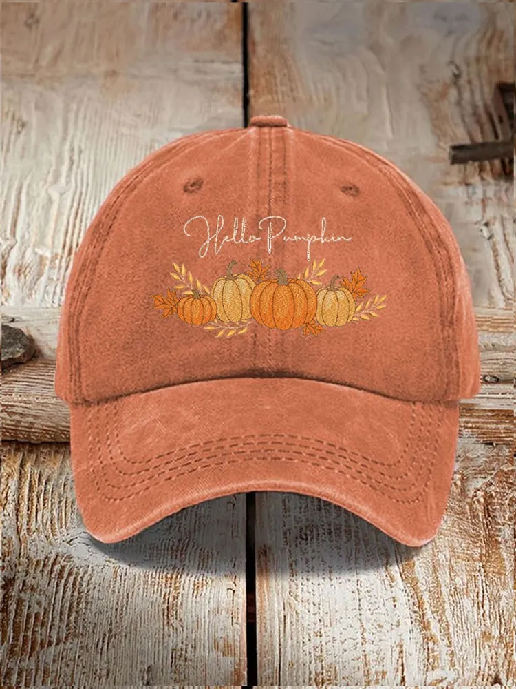 Unisex Fall Hello Pumpkin Printed Hat 