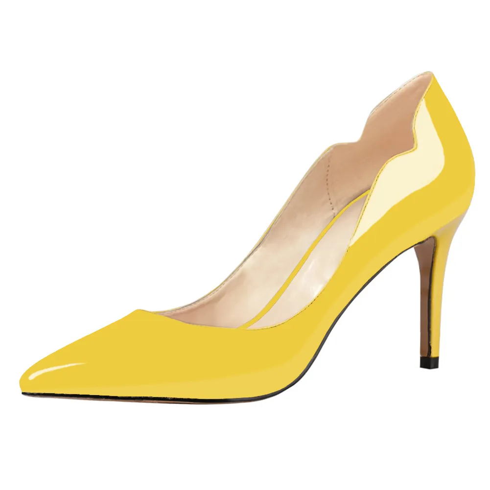 3.54" Women's Heeled Party Pumps PU Patent-vocosishoes